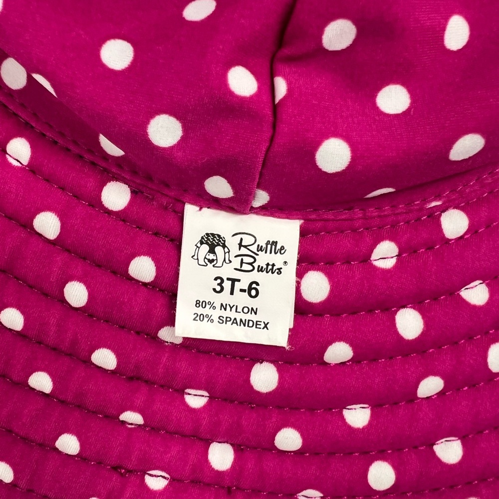 Reversible Polka Dot Ruffle Butts Sun Hat - Picture 3 of 3
